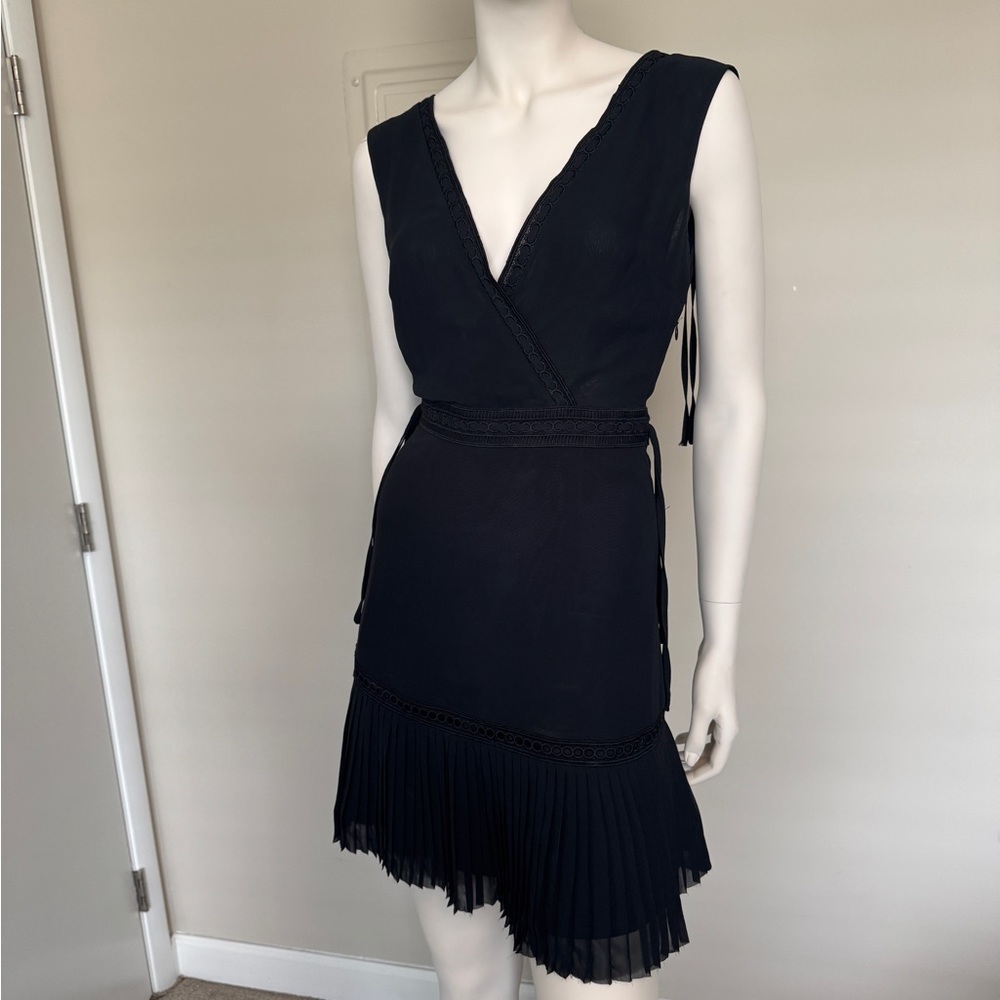 All Saints Black V-Neck Mini Dress